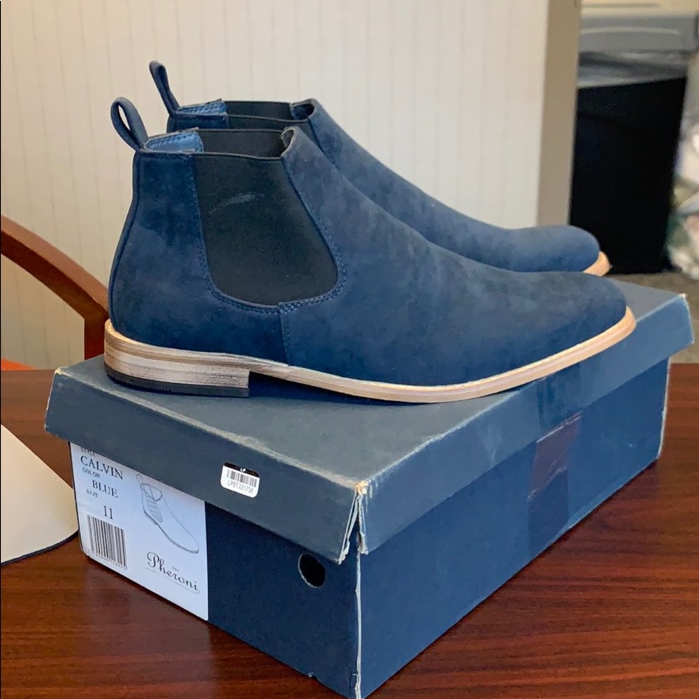 Gino Pheroni Men's Calvin Chelsea Boots 11 Blue
